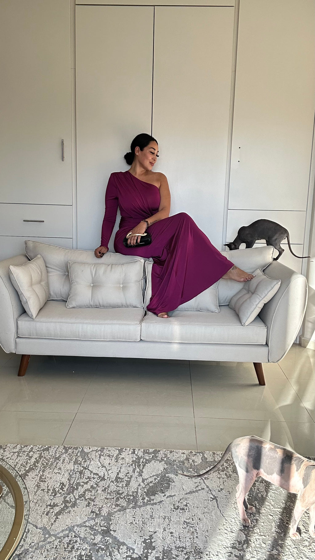 ✨ Vestido Gala Asimétrico Uva