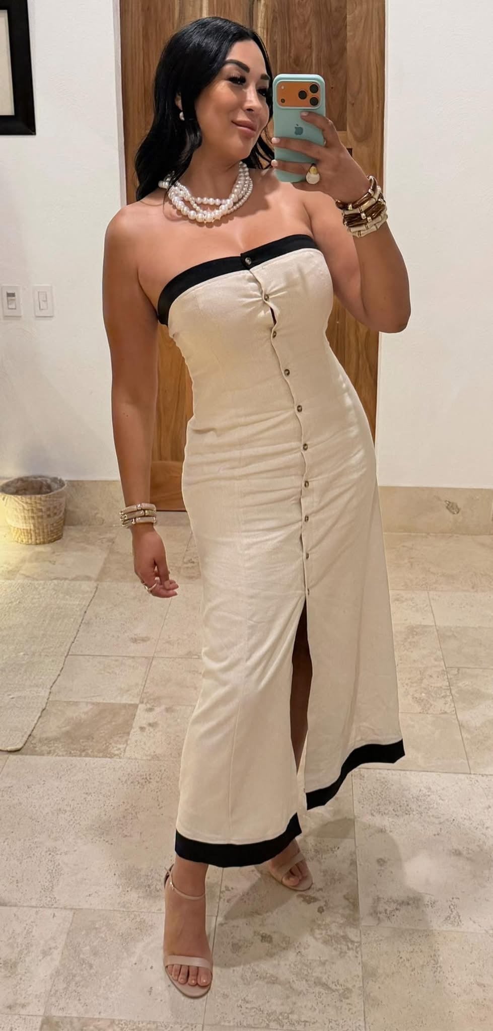 VESTIDO LINO STRAPLESS